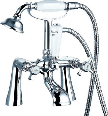 Brass Bath Shower Mixer Faucet with Chrome Finish and Classical T8046