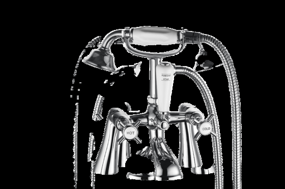 Brass Bath Shower Mixer Faucet with Chrome Finish and Classical T8046