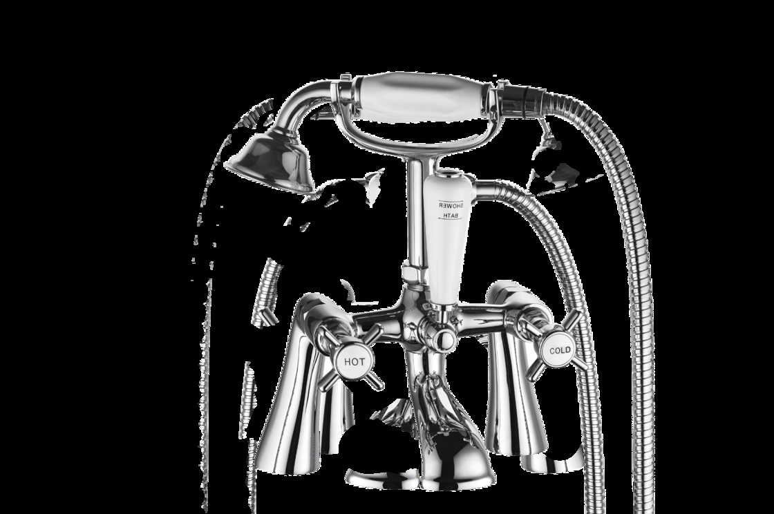 Brass Bath Shower Mixer Faucet with Chrome Finish and Classical T8046